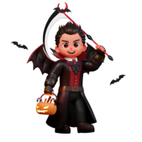 3d personaggio Halloween vampiro png