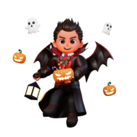 3d personaggio Halloween vampiro png