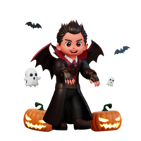 3d personaggio Halloween vampiro png