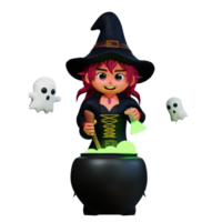 3d personnage Halloween sorcier png