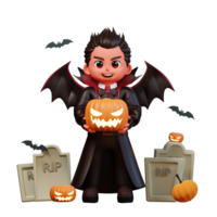 3d personagem dia das Bruxas vampiro png