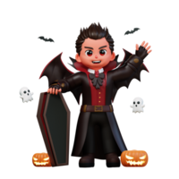 3d personaje Víspera de Todos los Santos vampiro png