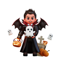 3d personaggio Halloween vampiro png