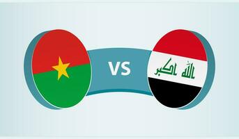 burkina faso versus Irak, equipo Deportes competencia concepto. vector