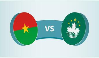 burkina faso versus macao, equipo Deportes competencia concepto. vector