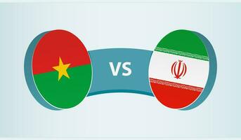 burkina faso versus irán, equipo Deportes competencia concepto. vector