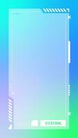 Futuristic vertical gradient background. Social media frame vector illustration.