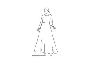 un hembra modelo vistiendo un abaya vector