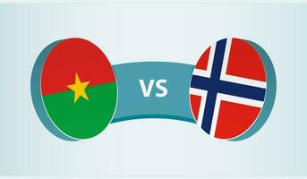 burkina faso versus Noruega, equipo Deportes competencia concepto. vector