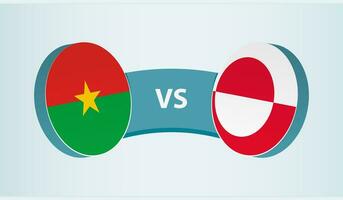 burkina faso versus Groenlandia, equipo Deportes competencia concepto. vector