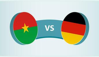 burkina faso versus Alemania, equipo Deportes competencia concepto. vector