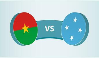 burkina faso versus micronesia, equipo Deportes competencia concepto. vector