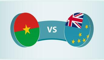 burkina faso versus tuvalu, equipo Deportes competencia concepto. vector