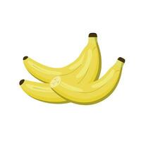 Yellow bananas and half a banana on a white background vector