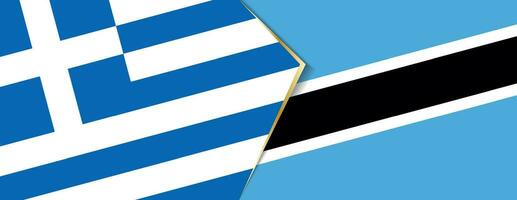 Greece and Botswana flags, two vector flags.