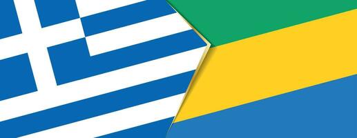 Greece and Gabon flags, two vector flags.