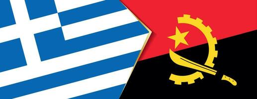 Greece and Angola flags, two vector flags.