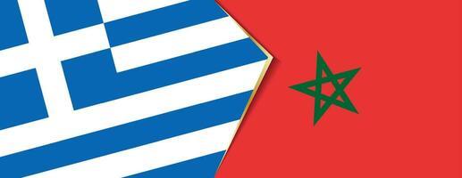 Greece and Morocco flags, two vector flags.