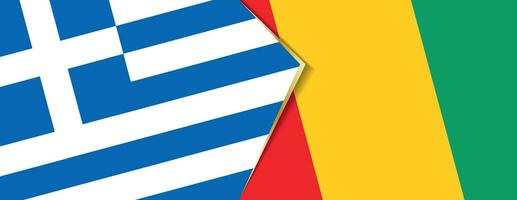 Greece and Guinea flags, two vector flags.