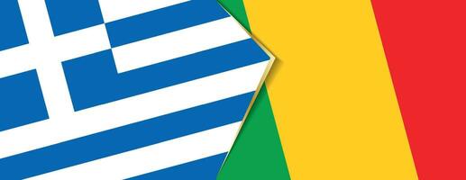 Greece and Mali flags, two vector flags.