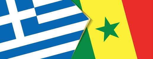 Greece and Senegal flags, two vector flags.