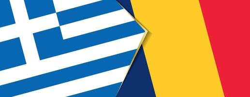 Greece and Chad flags, two vector flags.