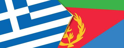 Greece and Eritrea flags, two vector flags.