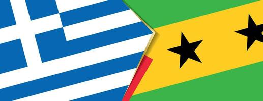 Greece and Sao Tome and Principe flags, two vector flags.