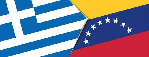 Greece and Venezuela flags, two vector flags.