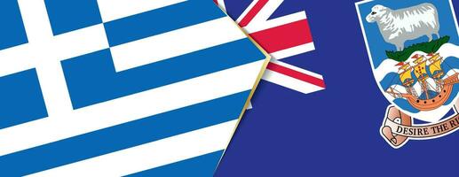 Greece and Falkland Islands flags, two vector flags.