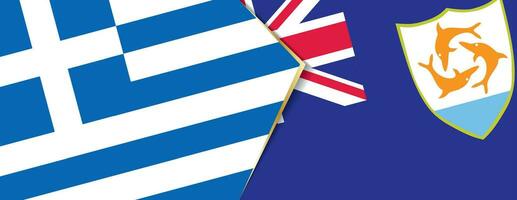 Greece and Anguilla flags, two vector flags.