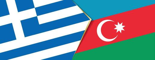 Grecia y azerbaiyán banderas, dos vector banderas