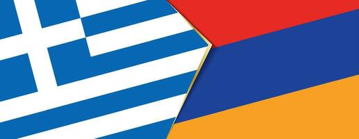 Greece and Armenia flags, two vector flags.