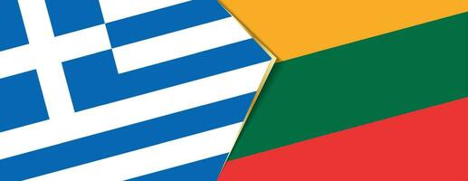 Greece and Lithuania flags, two vector flags.