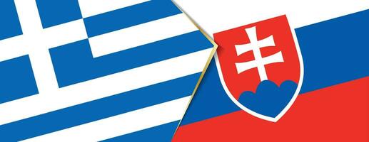 Greece and Slovakia flags, two vector flags.