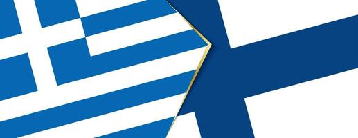 Grecia y Finlandia banderas, dos vector banderas