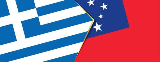 Grecia y Samoa banderas, dos vector banderas