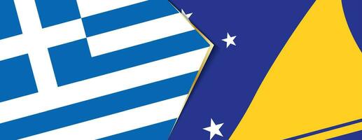 Greece and Tokelau flags, two vector flags.