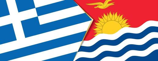 Greece and Kiribati flags, two vector flags.