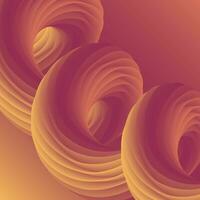 Abstract background with gradient twisted line and spiral shape. Brown 3D effect fluid flow wave. Vector illustration