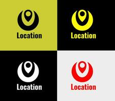 Location elements color variation abstract icon. Modern logotype, template. vector