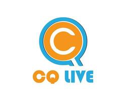 CQ live logo. Live symbol, badge, label, template. tv media concept. illustration vector