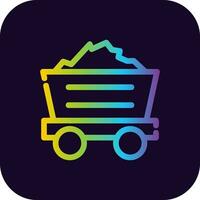 Mine Cart Creative Icon Design vector