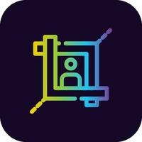 Crop Tool Creative Icon Design vector