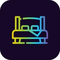 Double Bed Creative Icon Design vector