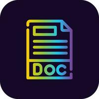 Doc File Format Creative Icon Design vector