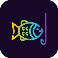 Hooked Fish Creative Icon Design vector