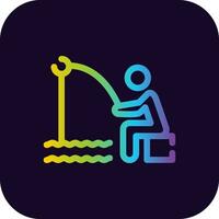 Shore Fishing Creative Icon Design vector