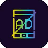 No Ad Creative Icon Design vector