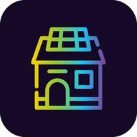 Solar House Creative Icon Design vector
